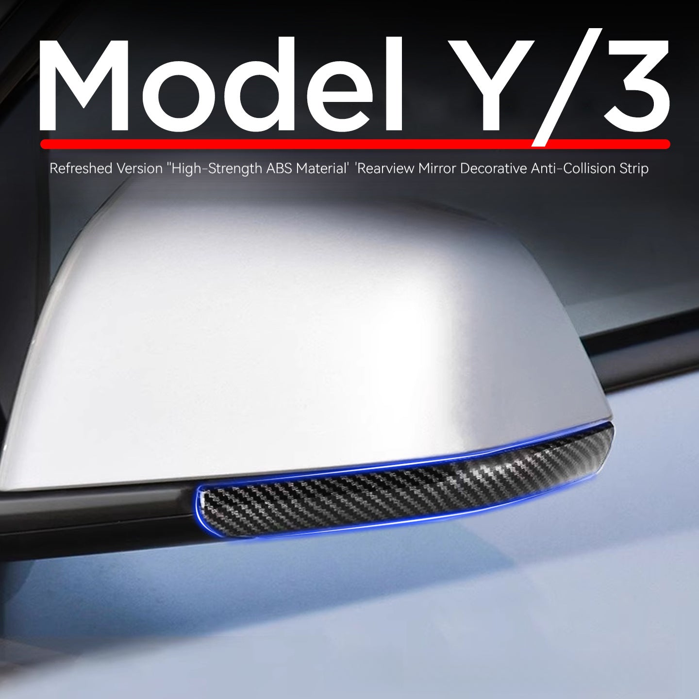 CUTIM Side Mirror Anti-Collision Strip Protector Sticker for Tesla Model 3 Highland | CUTIM