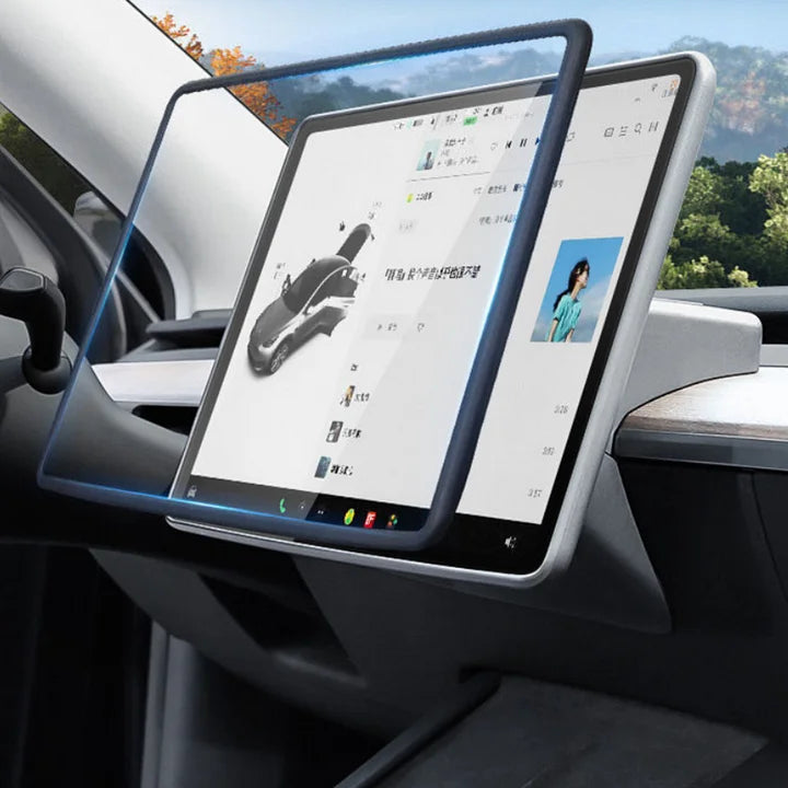 CUTIM  Silicone Central Screen Protector Frame For Tesla Model 3 Highland & New Model Y