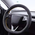 CUTIM Tumbled Fur Steering Wheel Cover for New Model Y / Model 3 Highland
