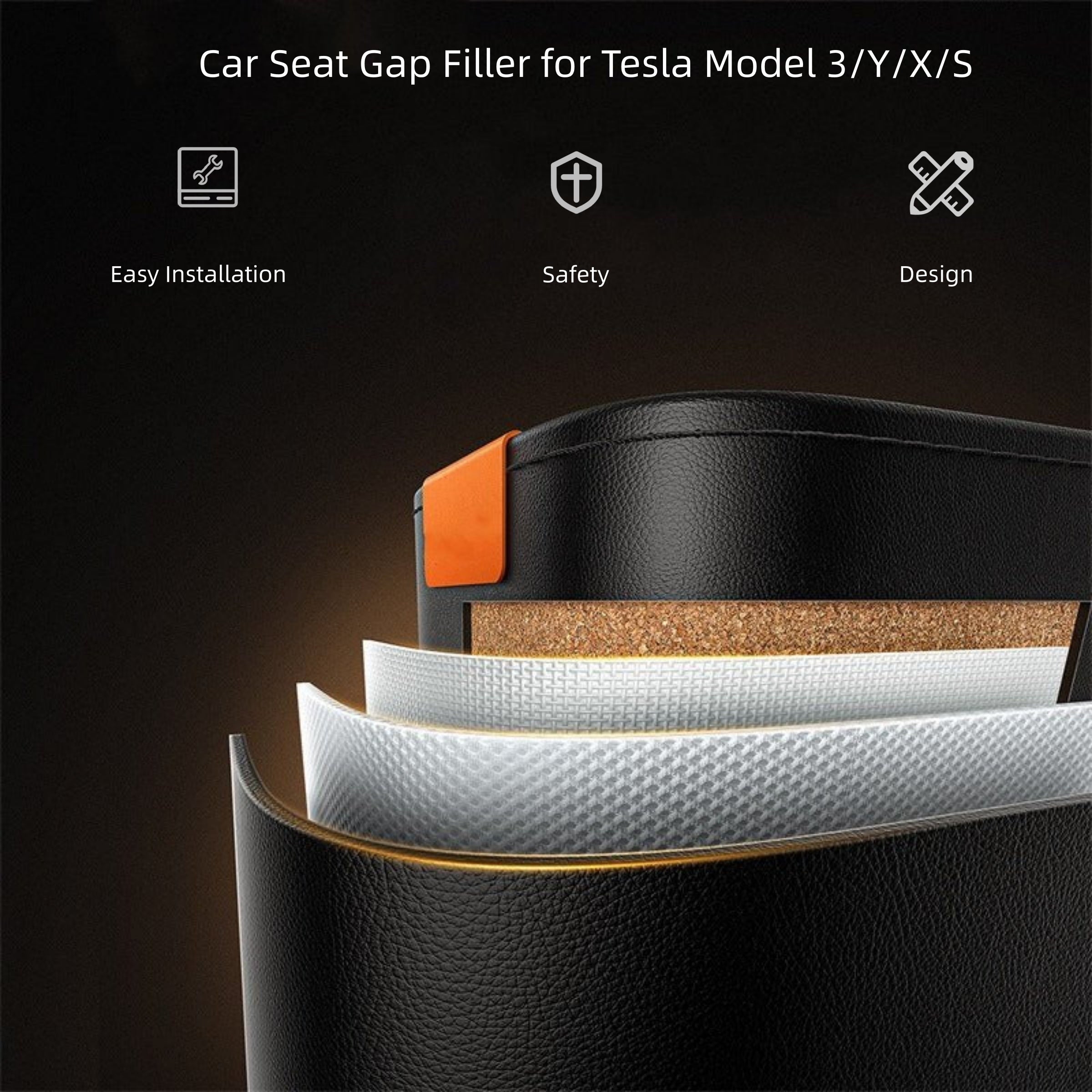 CUTIM Car Seat Gap Filler for Tesla Model 3/Y/X/S