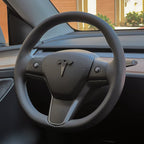 Real Carbon Fiber Steering Wheel Logo Cover for Tesla Model 3 / Y