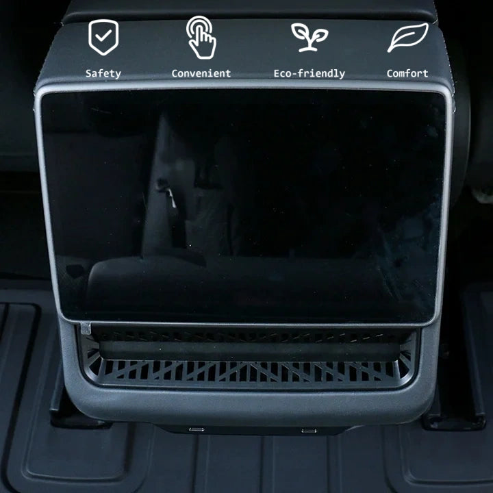 Model 3 Highland rear air vent protector installed behind the center console