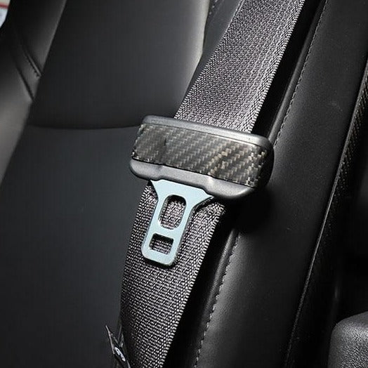 Model 3 / Y Seat Belt Buckle Cover Trim - Carbon Fiber Interior Mods (2PCS)