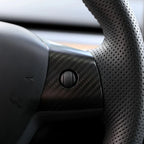 Model 3 / Y Steering Wheel Middle Trim Cover - Real Carbon Fiber Interior Mod