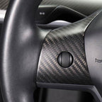 Model 3 / Y Steering Wheel Middle Trim Cover - Real Carbon Fiber Interior Mod