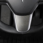 Model 3 / Y Steering Wheel Middle Trim Cover - Real Carbon Fiber Interior Mod