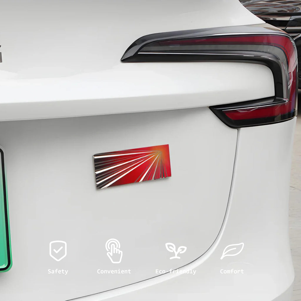 Tesla Model Y Juniper Launch Edition emblem badge installed on vehicle