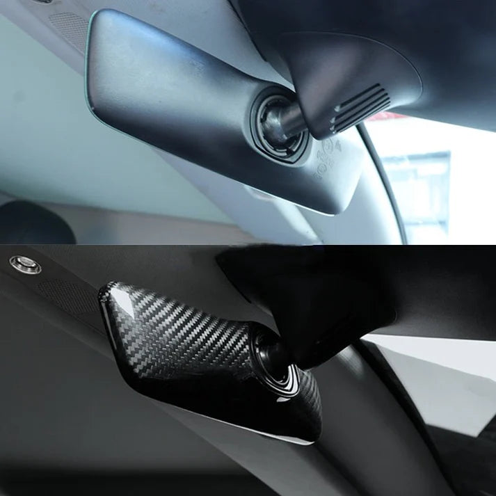 Dry Carbon Fiber Interior Rearview Mirror Cover for Tesla Model 3 / Y
