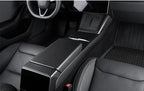 Real Dry Carbon Fiber Center Console Combo Side Panel & Charging Pad Overlay for Model 3 Highland & New Model Y