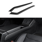 Real Dry Carbon Fiber Center Console Side Panel Overlays for Model 3 Highland / Model Y Juniper (2 Pieces)