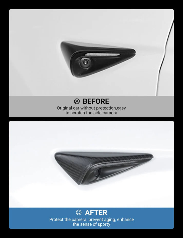 Side Camera Turn Signal Cover for Tesla Model 3/S/Y/X - Carbon Fiber Exterior Mods