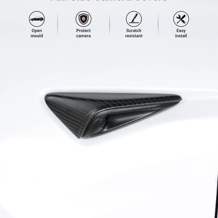 Side Camera Turn Signal Cover for Tesla Model 3/S/Y/X - Carbon Fiber Exterior Mods