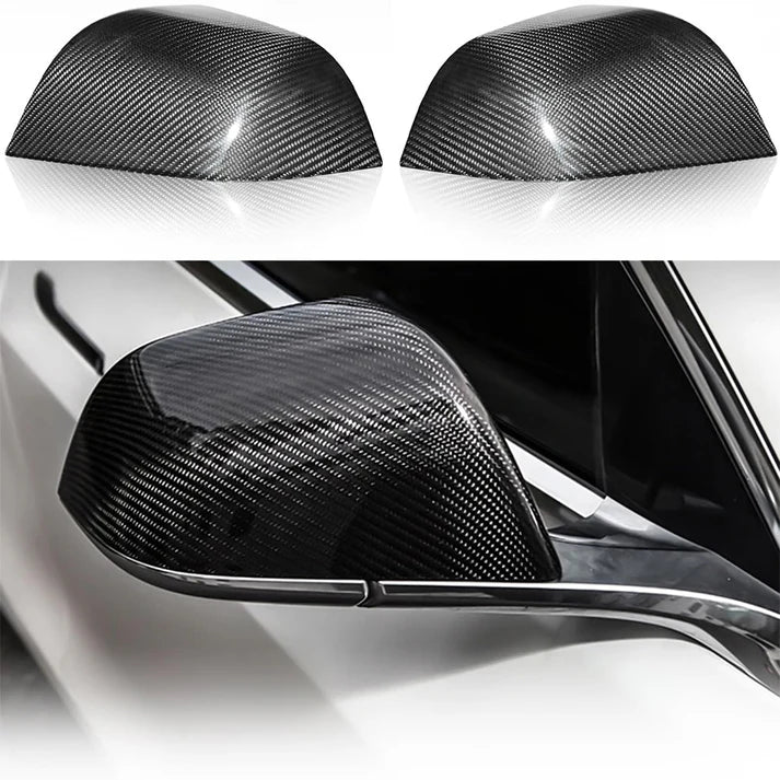Side Mirror Cover OEM Style for Tesla Model X / S – Dry Carbon Fiber Exterior Mods