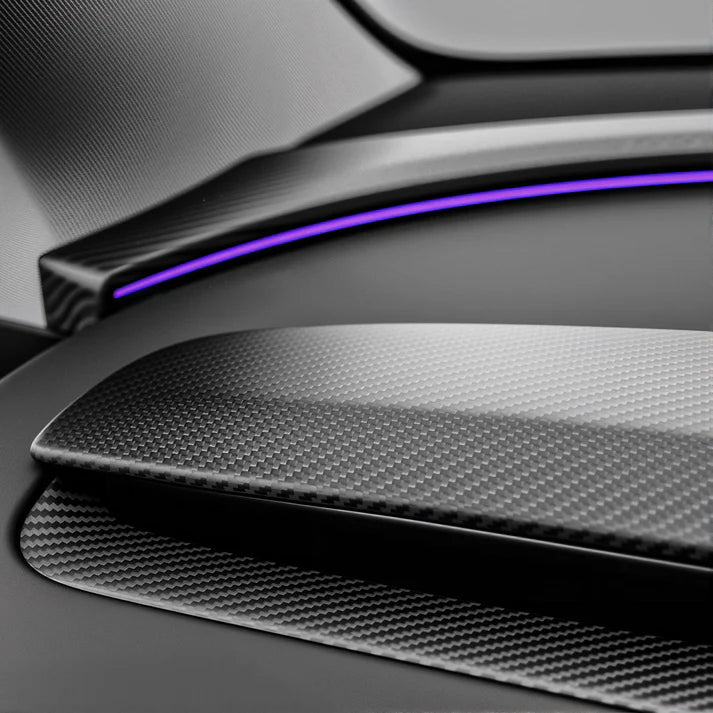Real Dry Carbon Fiber Dashboard Cover Overlay for Model 3 Highland / Model Y Juniper
