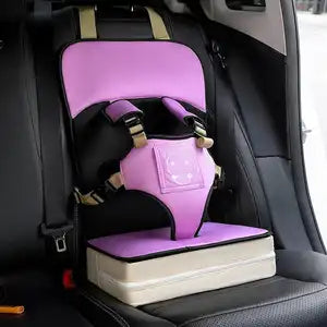 Tesla Child Safety Seat Portable Car Cushion – purple variant – angle view