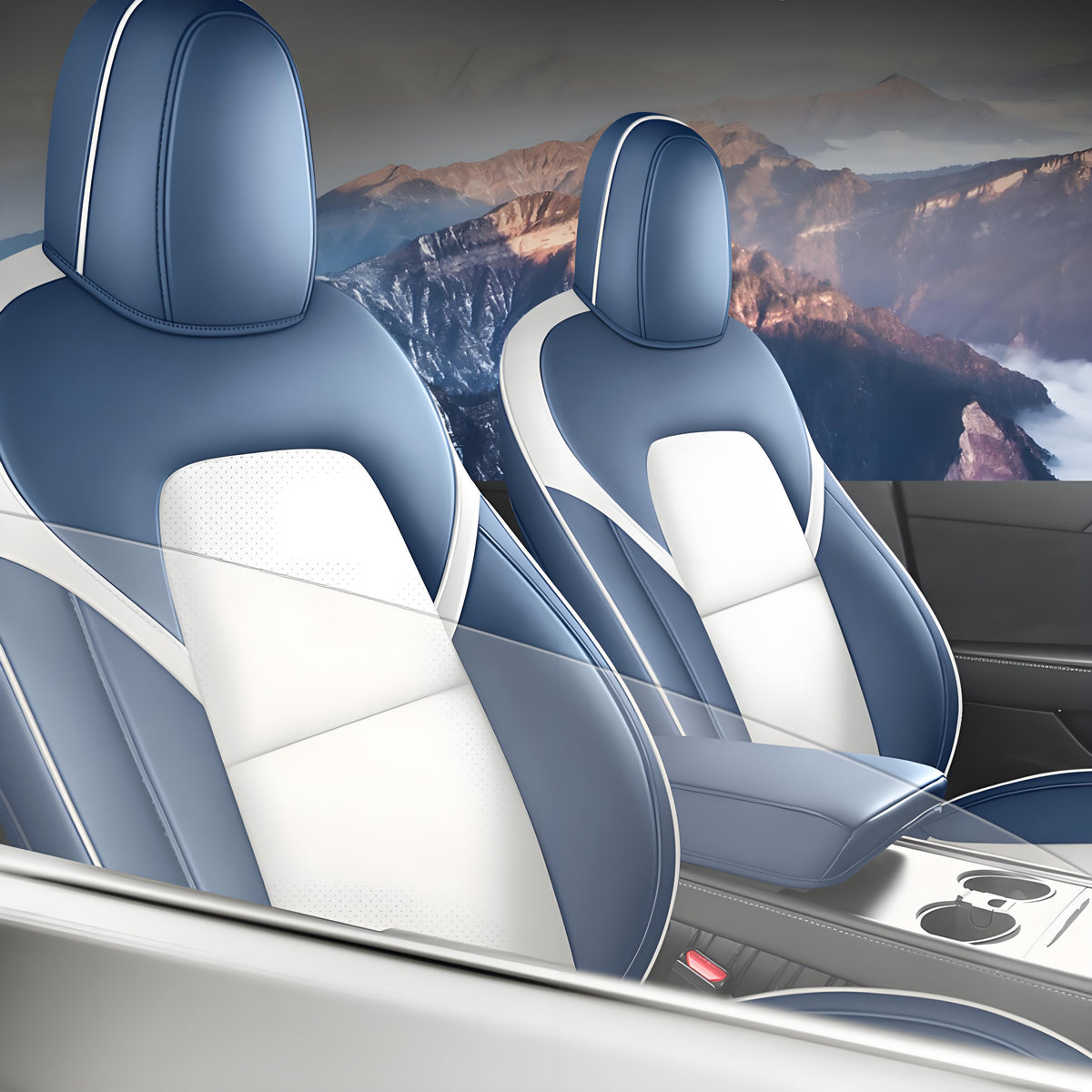 Leather front seat covers for Tesla Model 3 and Model Y