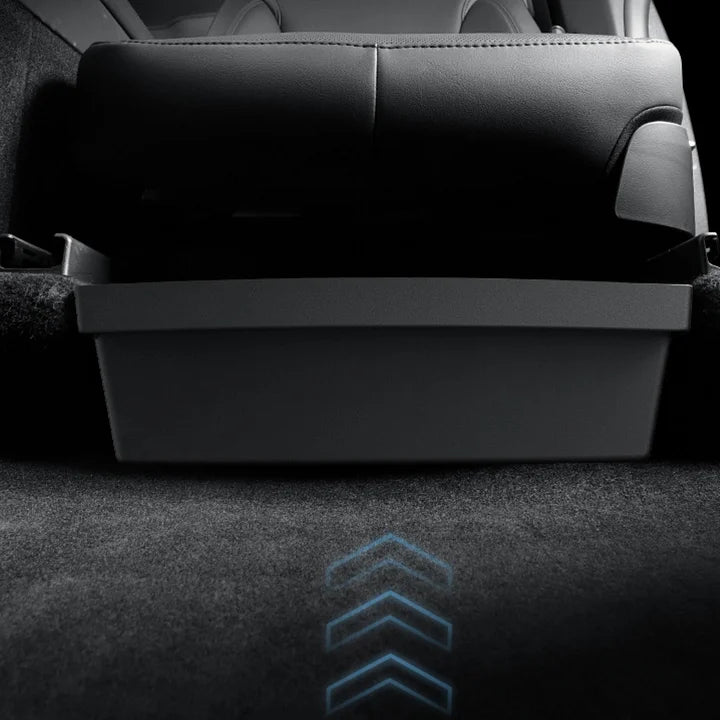 Hidden under seat storage organizer for Tesla