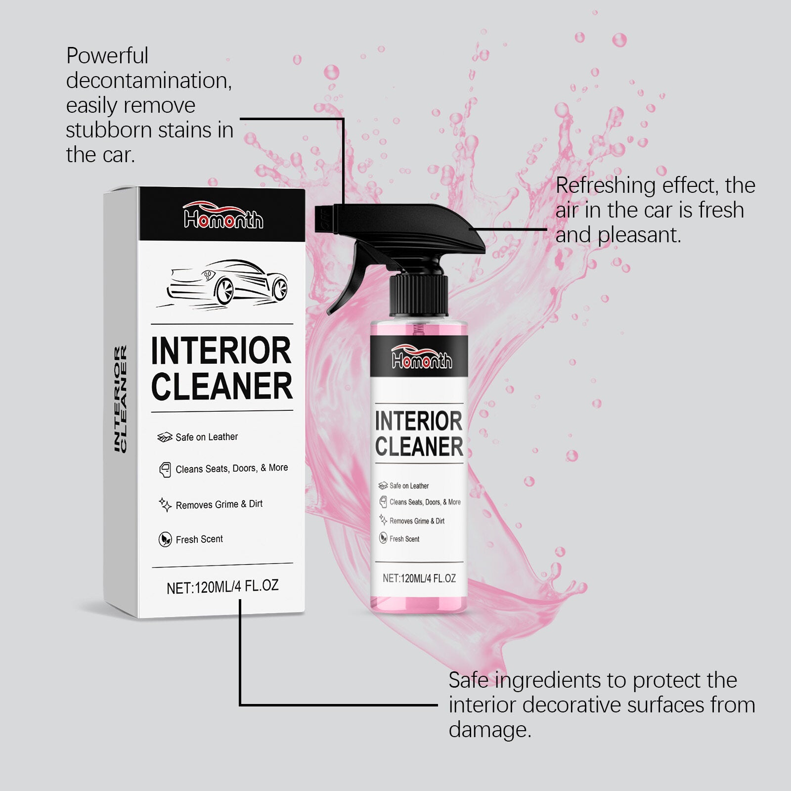 Tesla vegan leather interior cleaner spray bottle