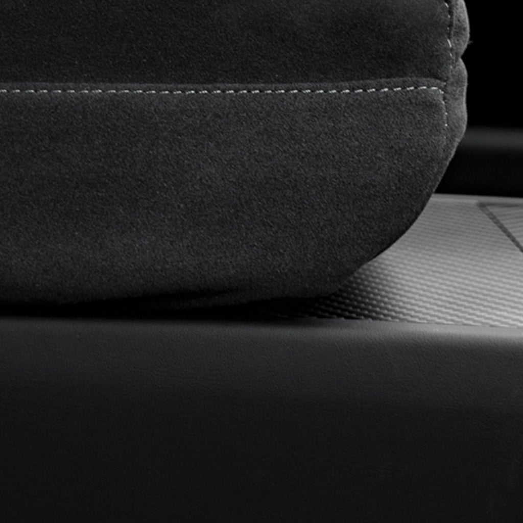 Side view of Tesla Model 3 / Y suede armrest booster pad