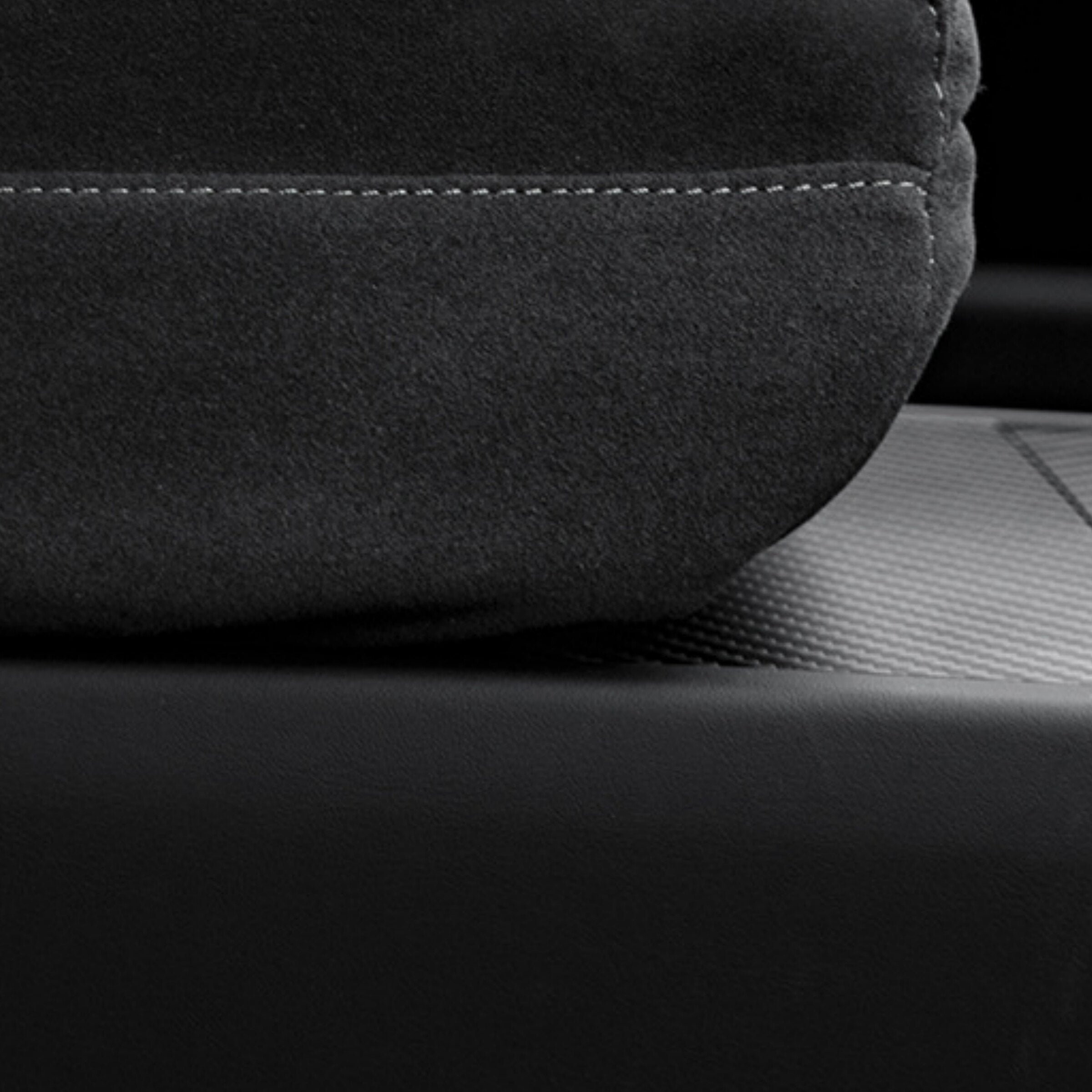 Side view of Tesla Model 3 / Y suede armrest booster pad