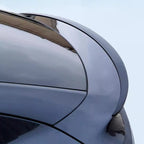 Carbon fiber weave detail on Tesla Model Y Juniper rear trunk spoiler