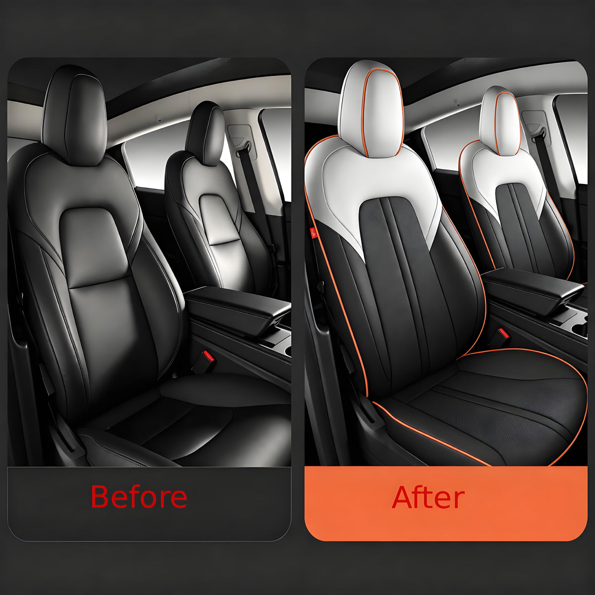 Leather seat covers for Tesla Model Y 2020-2024