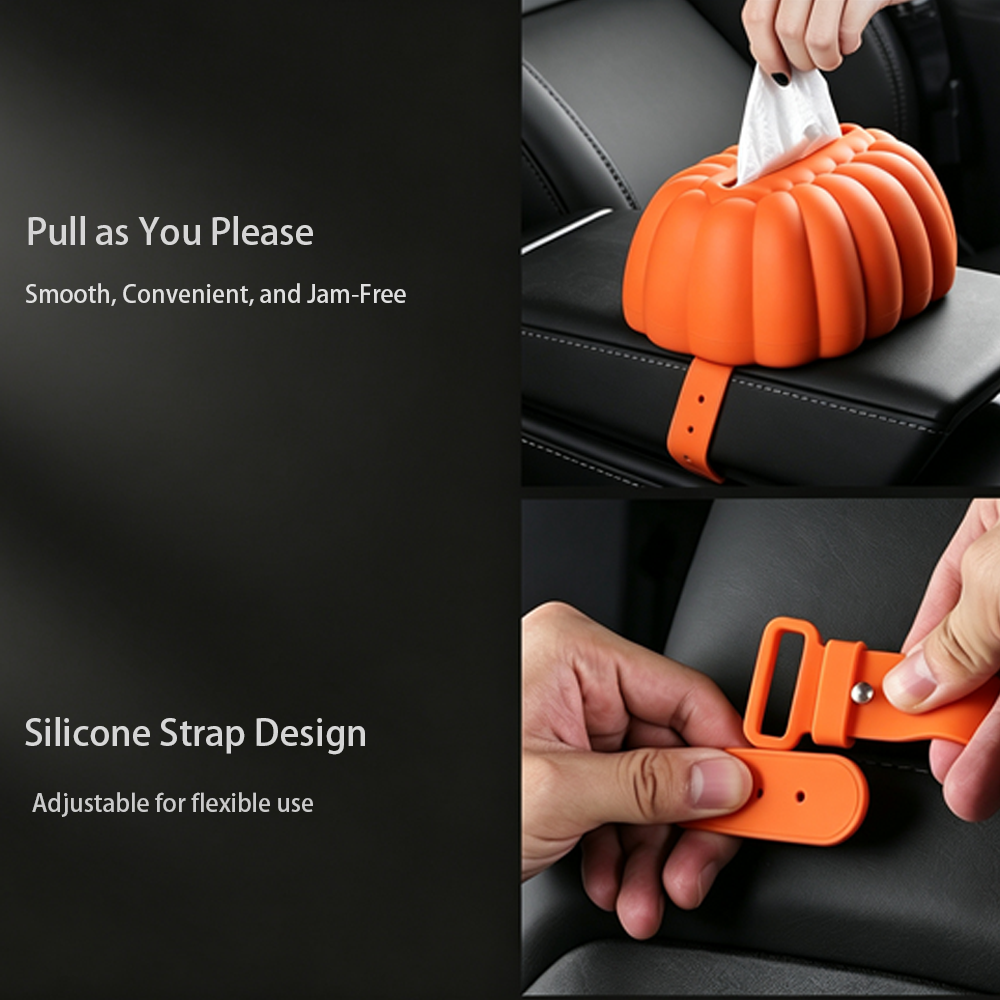 Pumpkin Shaped Silicone Tissue Box for Tesla Model 3 / Y / S / X