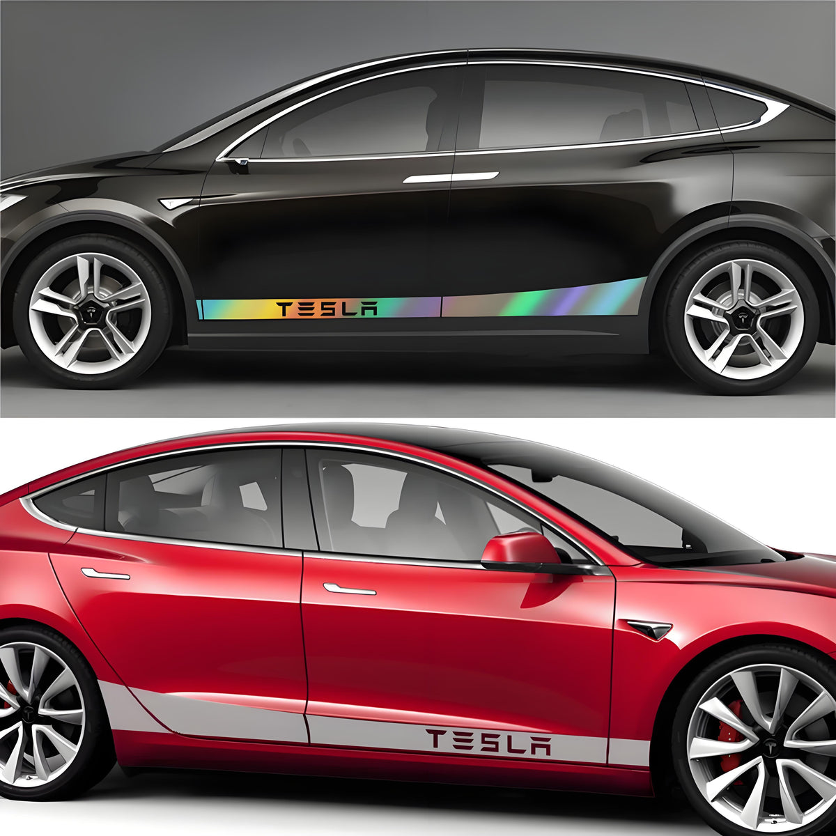 Side skirt stripe decals for Tesla Model 3 Y S and X