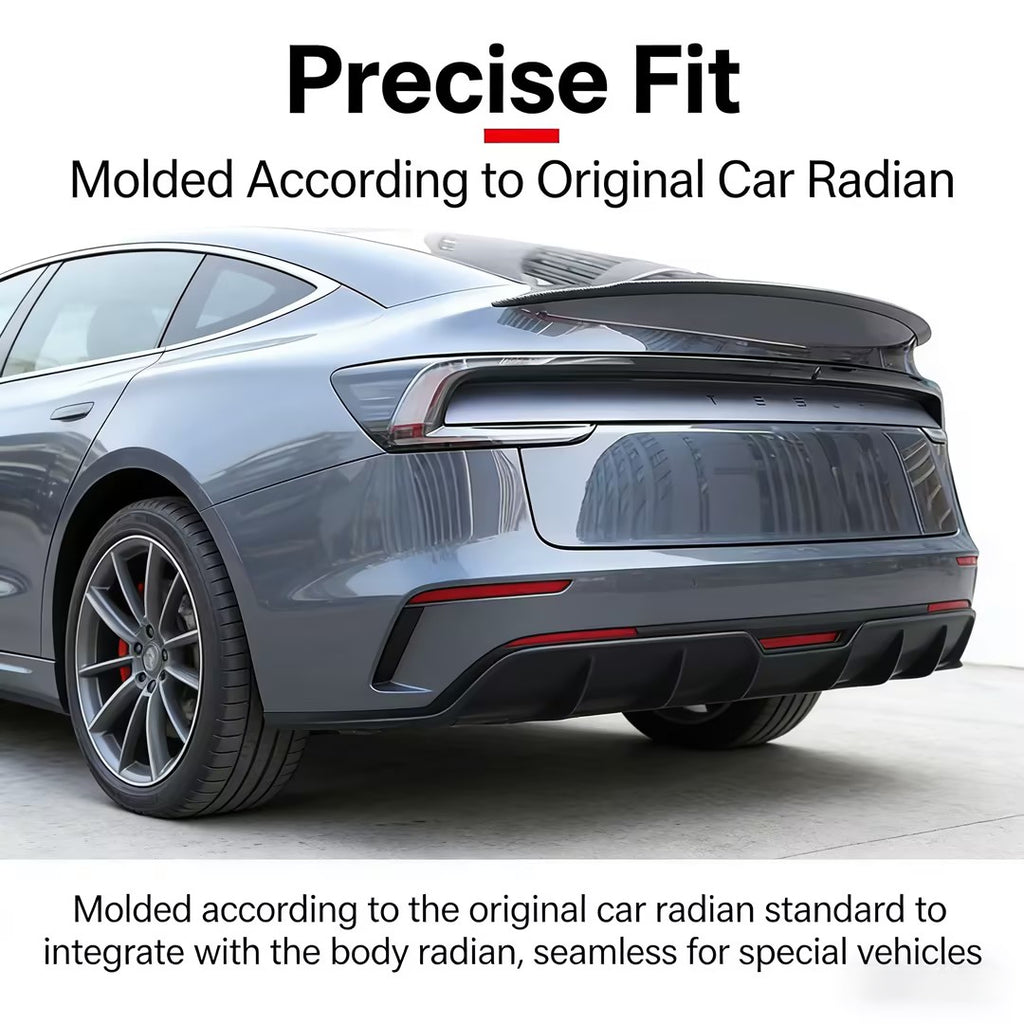 Installing carbon fiber pattern spoiler on Tesla Model Y Juniper