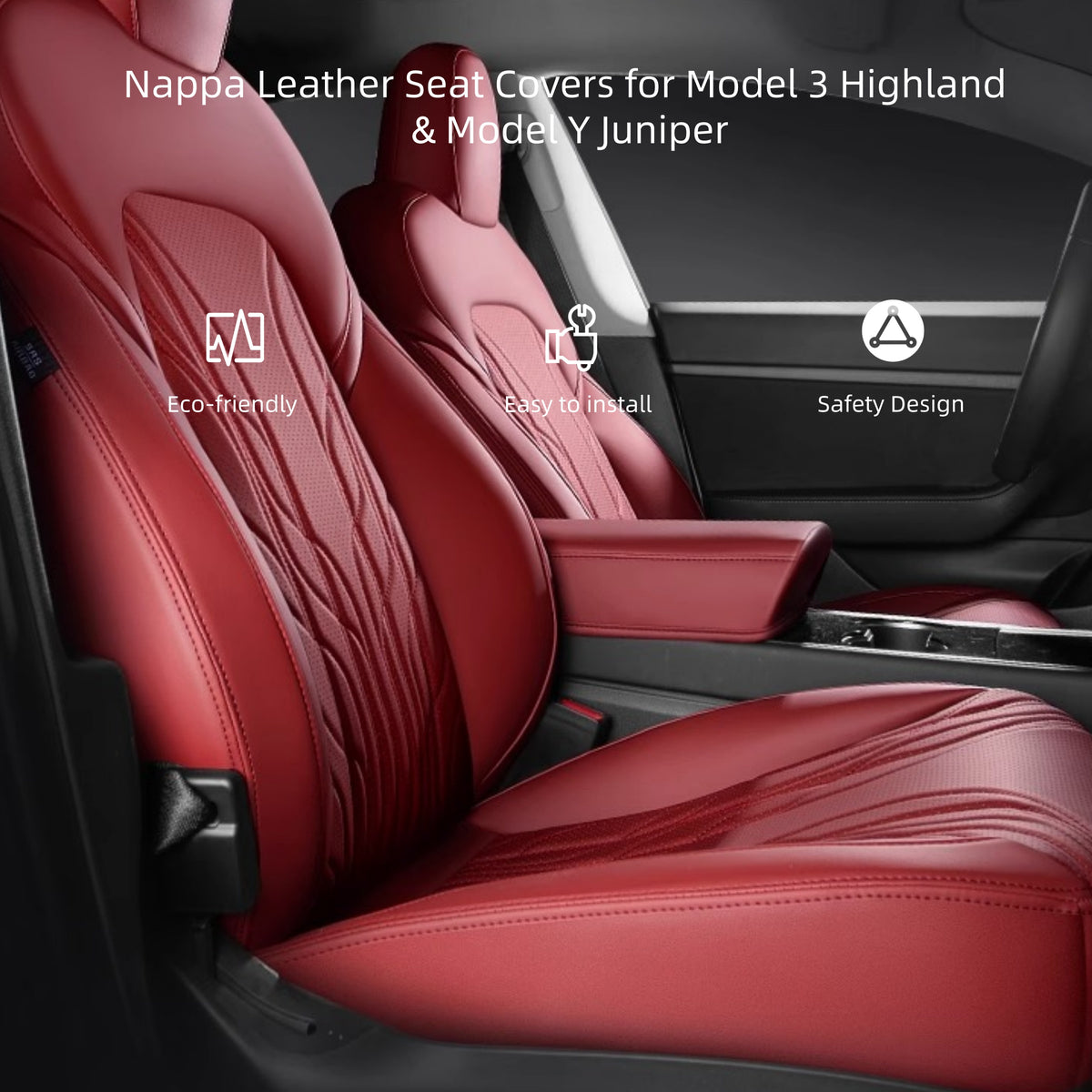 Tailored fit leather seat covers for Tesla