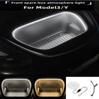 Cool white and warm ambient trunk lighting for Tesla