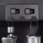 Tesla trunk hook holding umbrella and water cup