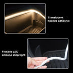 Detail view of Tesla trunk ambient lighting strip