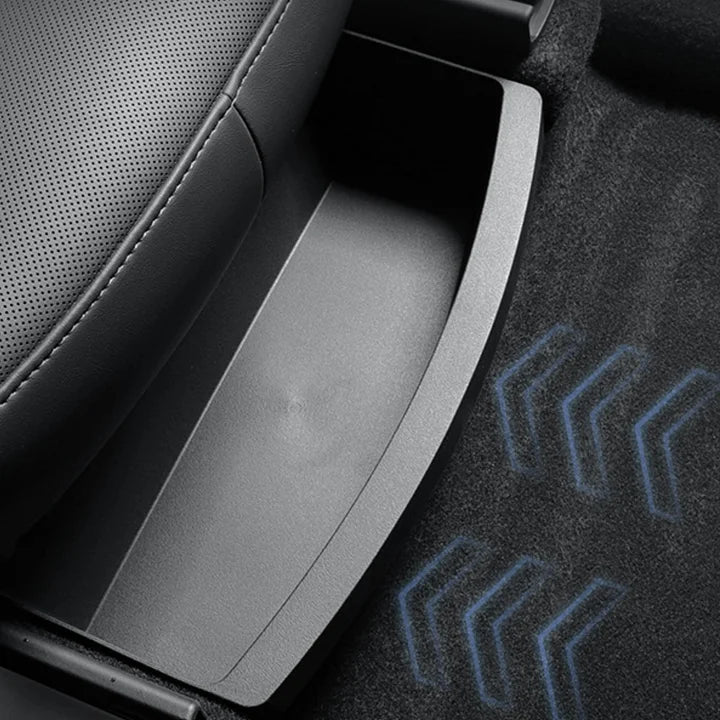 Installed under seat storage box in Tesla Model Y Juniper