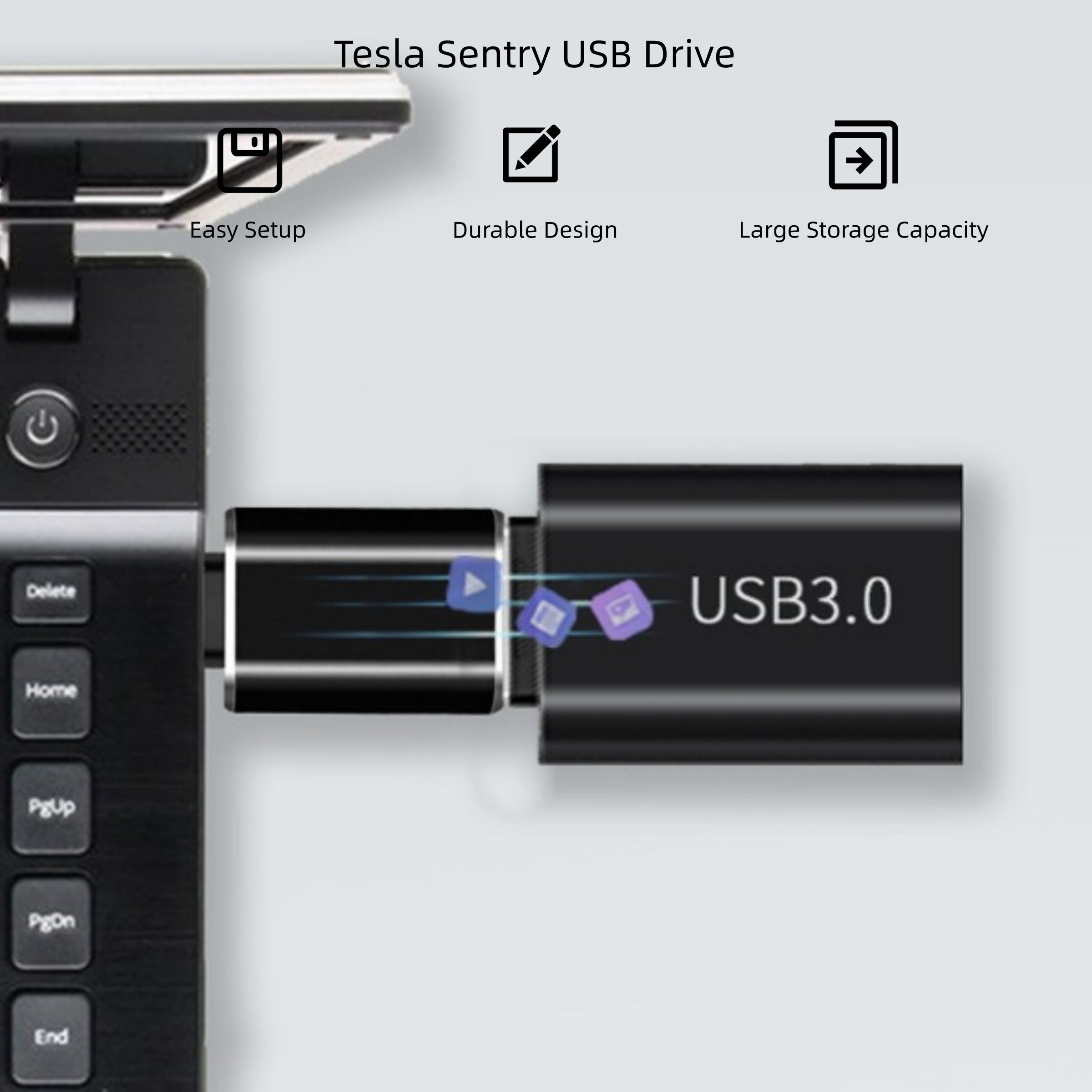 Detail view of Tesla Sentry USB drive