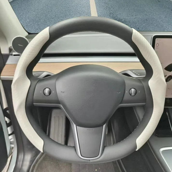 Ultra-thin Carbon Fiber Pattern Steering Wheel Cover for Tesla Model 3 / Y
