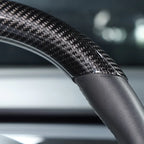 Upper / Lower Cover Steering Wheel Accessories for Tesla Model 3 / Y – Real Carbon Fiber