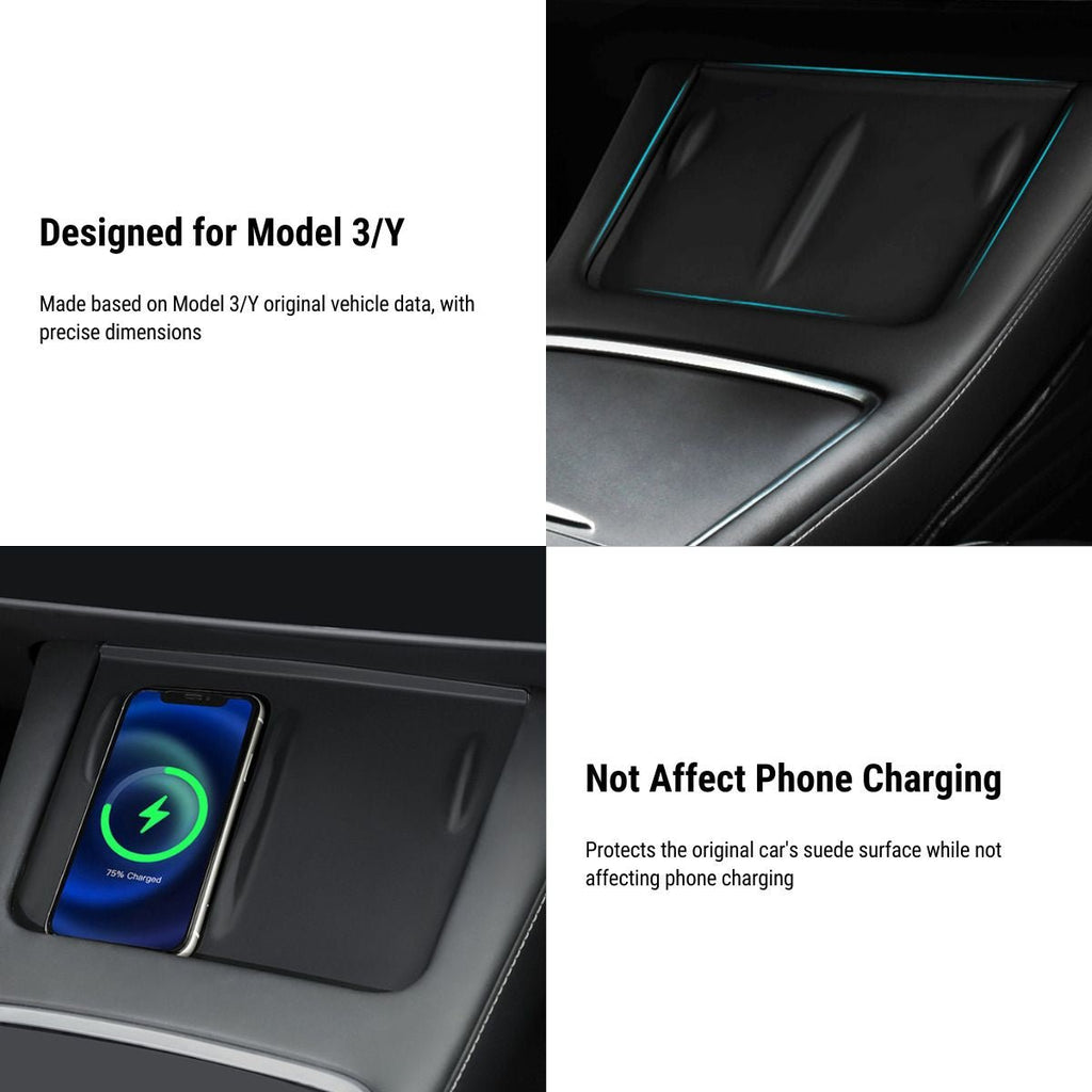 CUTIM Premium Silicone Wireless Charging Pad Anti-Slip Protective Mat for Model 3/Y